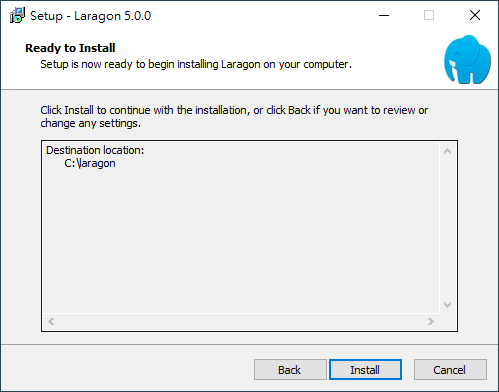 Select additional settings to install Laragon